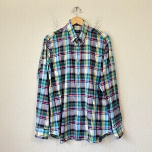 PAUL & SHARK Yachting Shirt Multicolor Plaid Button Down Cotton Work